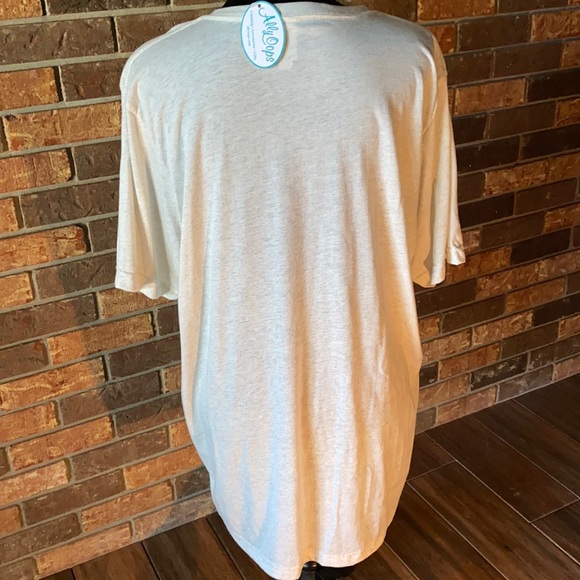 Size XL vneck psalm quote cream T-shirt NWT - Picture 3 of 3